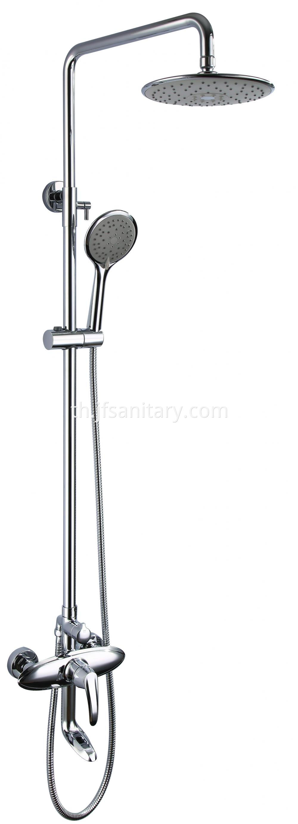 Water Saving Chrome Rain Shower Set With Spout